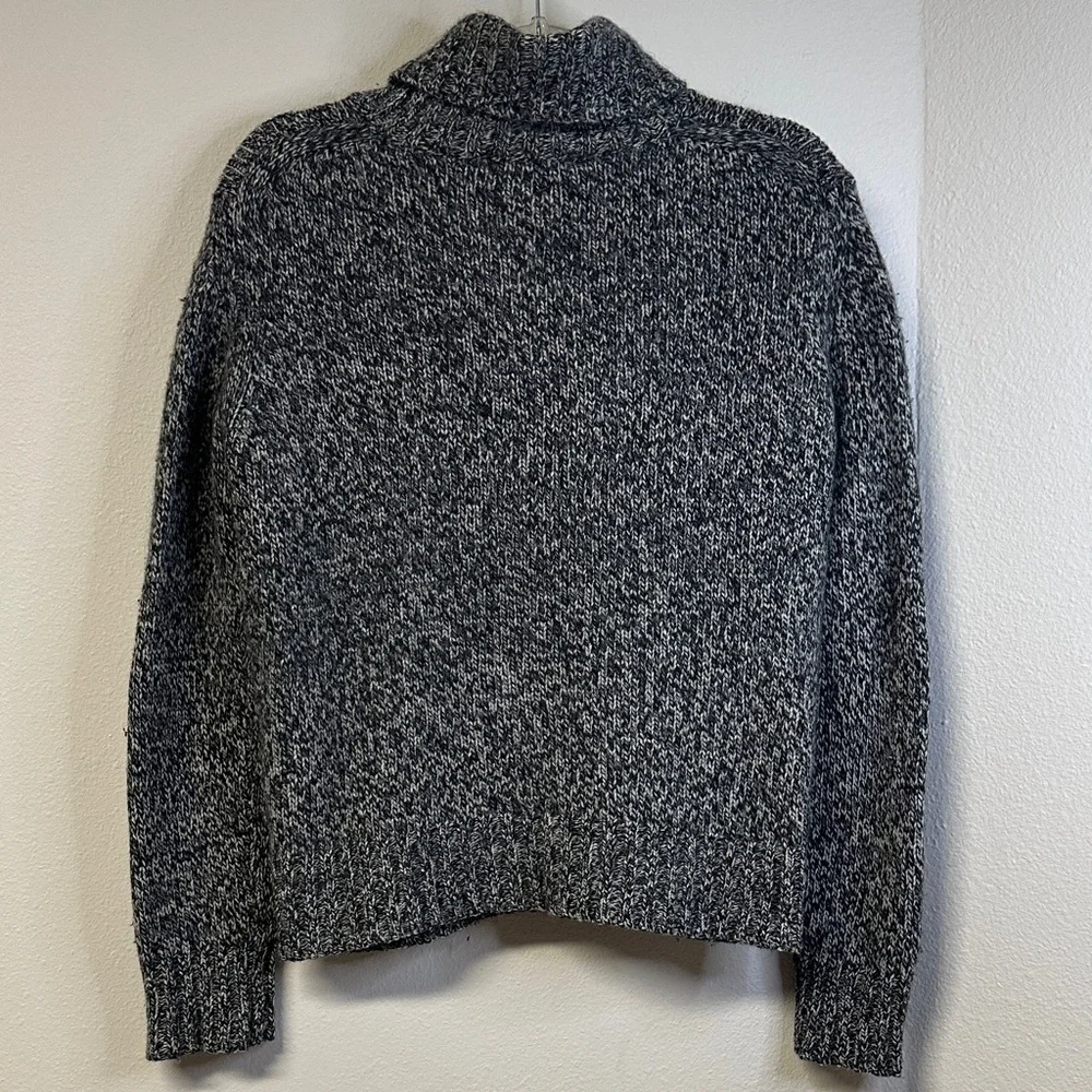 The Limited Lambswool Angora Blend Charcoal Gray Marbled Turtleneck Sweater M - Picture 4 of 4
